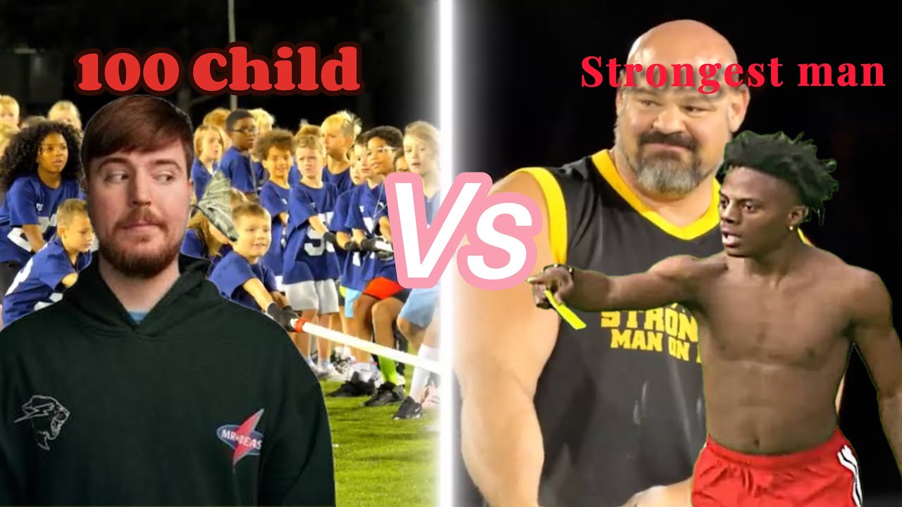 100 kids Vs world strongest man new vedio of mr beast - YouTube