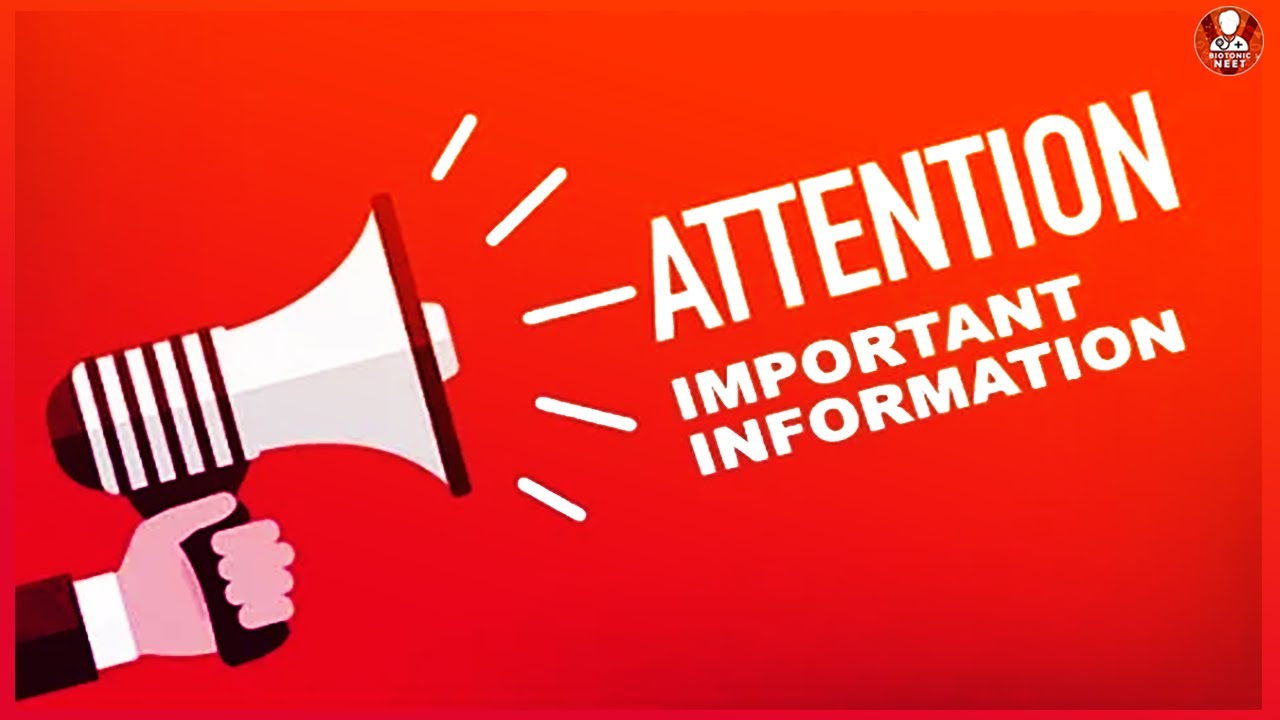 Attention, Very Important News for NEET 2021 Aspirants..... - YouTube