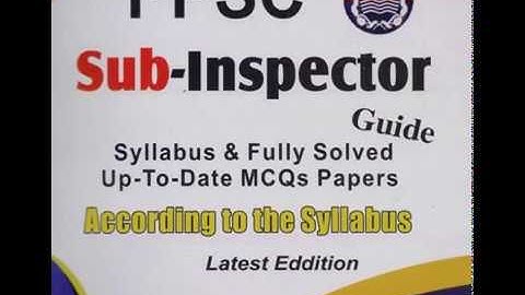 PPSC Sub Inspector Syllabus & Fully solved update Mcqs