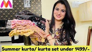 Myntra Summer Kurta Set Haul, Floral Print Kurta Pant With Dupatta Set, Cotton Kurta Palazzo Set