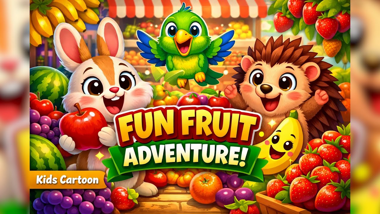 🍎🐰 The Great Fruit Market Adventure | Fun Kids Cartoon Story 🎨 | Learn & Enjoy 🌈