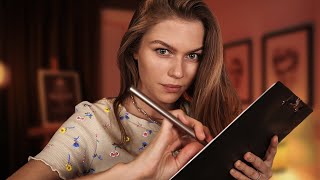 ASMR Sketching You, Walking All  Around (Photoshoot, Measuring Your Face, Brushing Your Face)