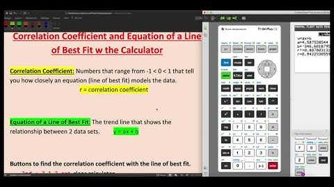 Statistics: How to Find Correlation Coefficient and Line of Best Fit w/ the TI-84 plus Calculator.