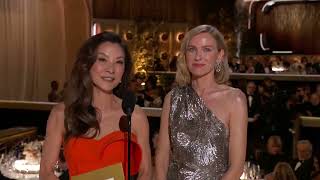 Naomi Watts & Michelle Yeoh Present Female Actor Motion Picture Musical/Comedy I 81st Golden Globes