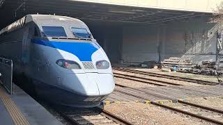 KTX 한국고속철도 100000호대 041호기 VVVF-GTO 알스톰 상어열차 부산행 도착 영등포역 (한국철도공사)KTX 영상 짤림