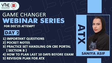 ACCA ATX E Day 2 | Important Questions, Pocket Notes & Last 10 Days Plan | Dec