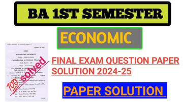 Ba 1st semester economics final Exam question paper solution 2024 I Can Help You gu fyugp