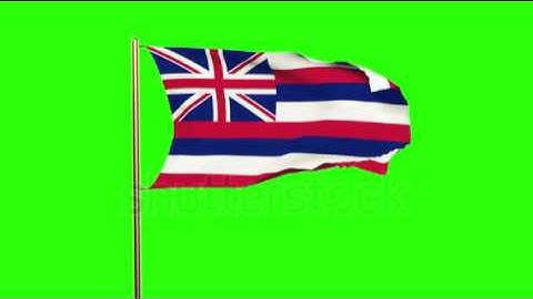 hawaii flag waving in the wind. Green screen, alpha matte. Loopable animation Stock video by