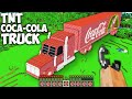 What if Activate a COCA-COLA TRUCK OF TNT in Minecraft ??? TNT Explosion Endless World !!!