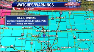 Freeze warning in effect late tonight