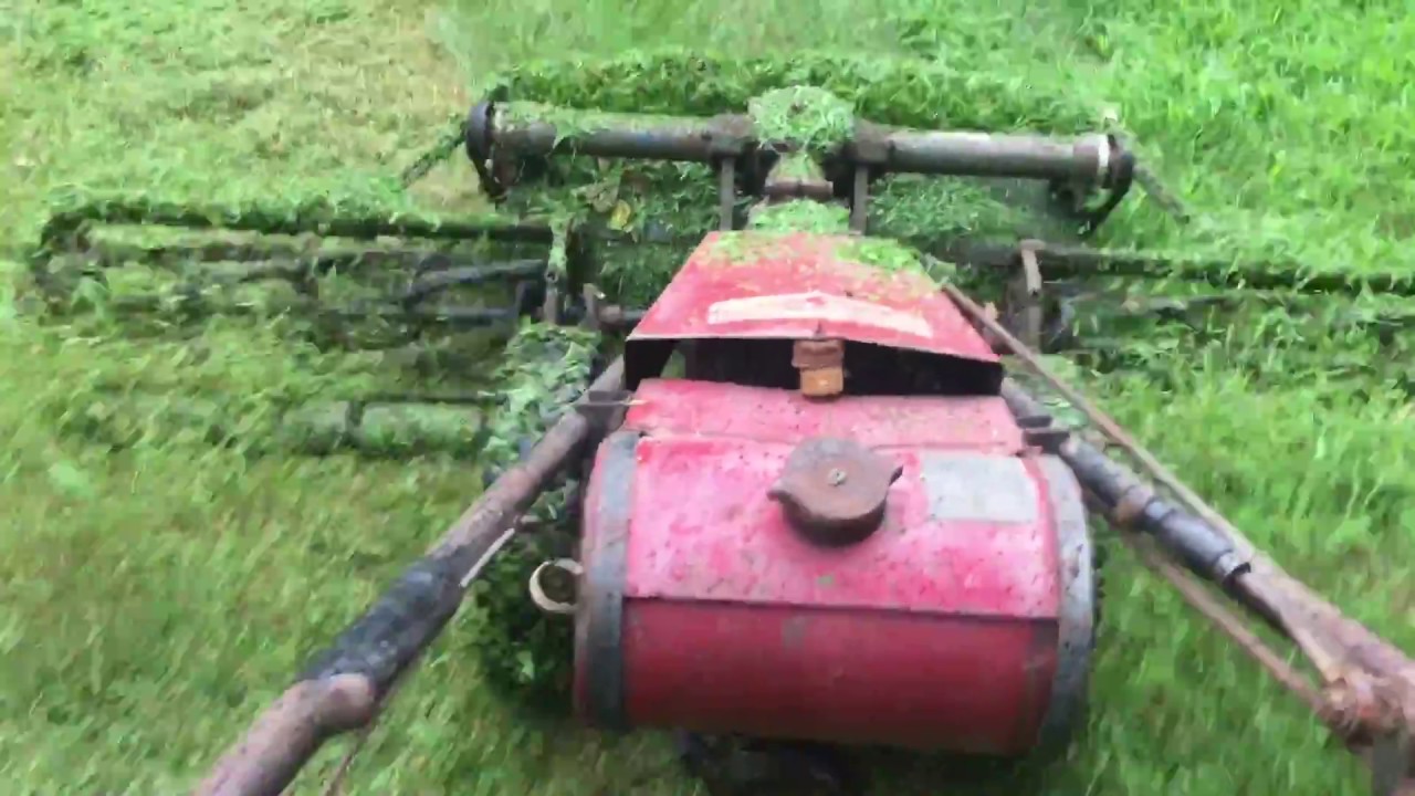 1946 Gravely Gang Reel Mower Cutting Grass Part 1 