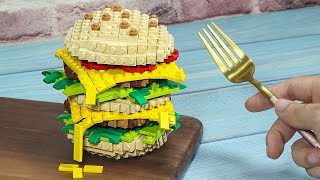 Eating LEGO Big Mac CHEESEBURGER ! Lego Food In Real Life Stop Motion Cooking ASMR