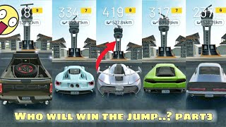 Who will win 🏆 the jump part 3 || the last one || extreme car Driving simulator ||