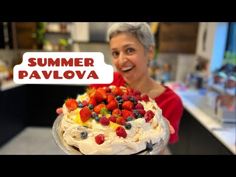STUNNING SUMMER PAVLOVA  Vanilla meringue with lemon curd and summer berries  Food with Chetna