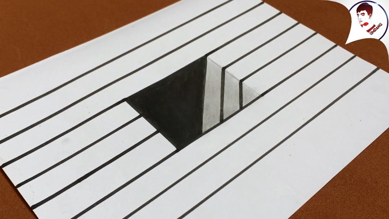 Vẽ 3D vẽ cái hố ảo giác  3D drawing draw the illusion pit  YouTube