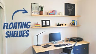 7 Foot Long Solid Wood Floating Shelves | How to Build and Install
