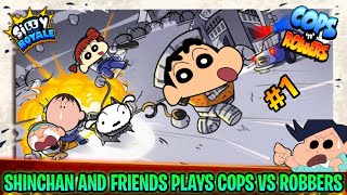 Shinchan and his friends plays cops vs robbers in silly royale 😂 | shinchan became robber | hindi screenshot 5
