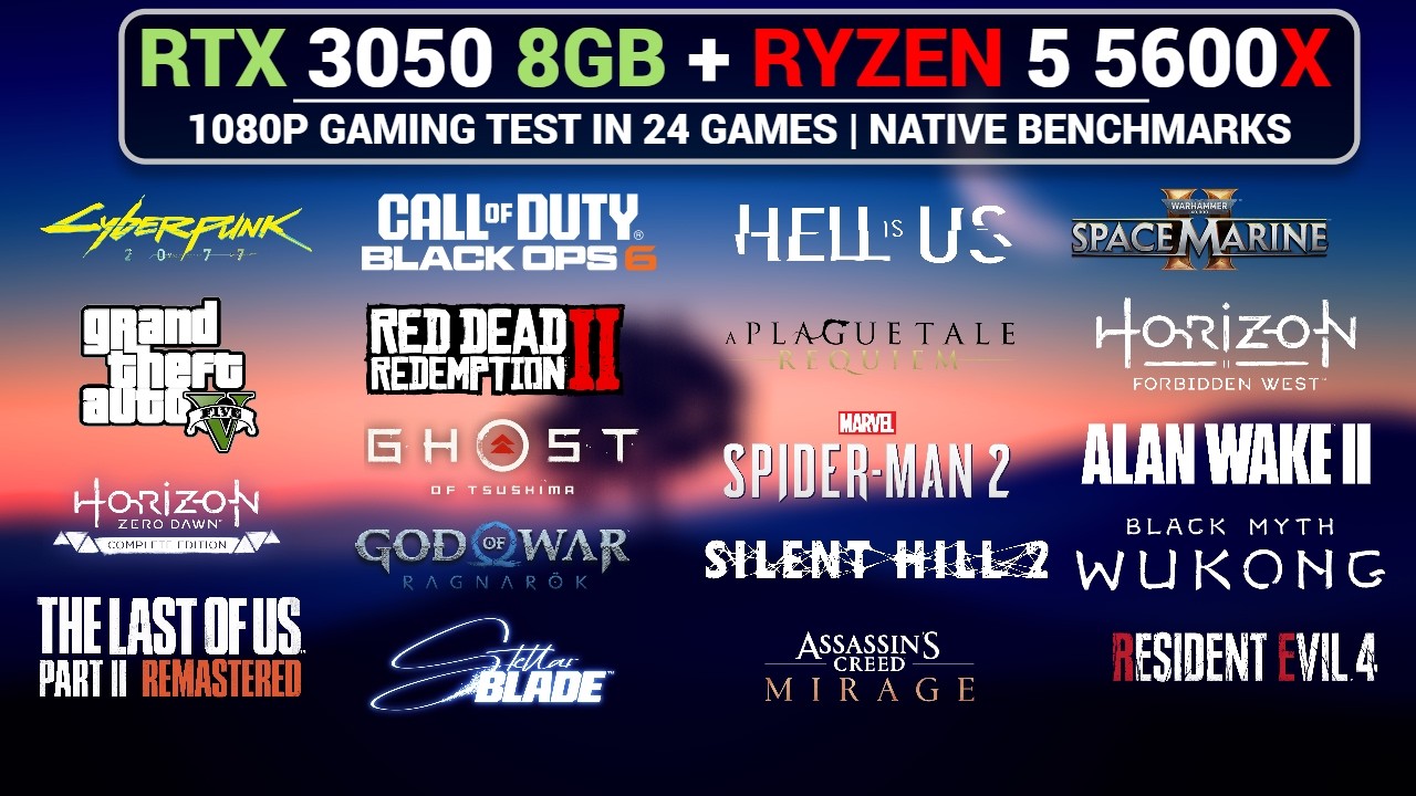 Ryzen 5 5600X + RTX 3050 8GB: Gaming Test in 24 GAMES - YouTube