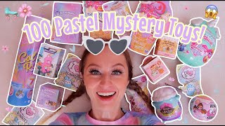 UNBOXING 100 *PASTEL ONLY* MYSTERY TOYS!!😱🛼🌸🍯☁️✨ (PUSHEEN, CARE BEARS, L.O.L, BARBIE, MIXIES ETC!🫢)