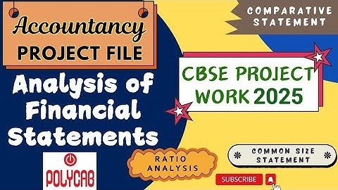Class 12 Accountancy Project|Financial Statement Analysis|Ratios, Comparative & Common Size Analysis