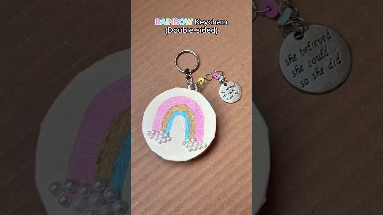 RAINBOW Keychain | Colorful Rainbow & clouds keychain design | Pride bag hanging |Bag Charm 