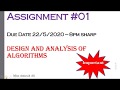Design and Analysis of Algo | Assignment #01