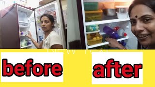 Indian mom fridge deep cleaning ||my fridge cleaning and organised ||vlogger Soni
