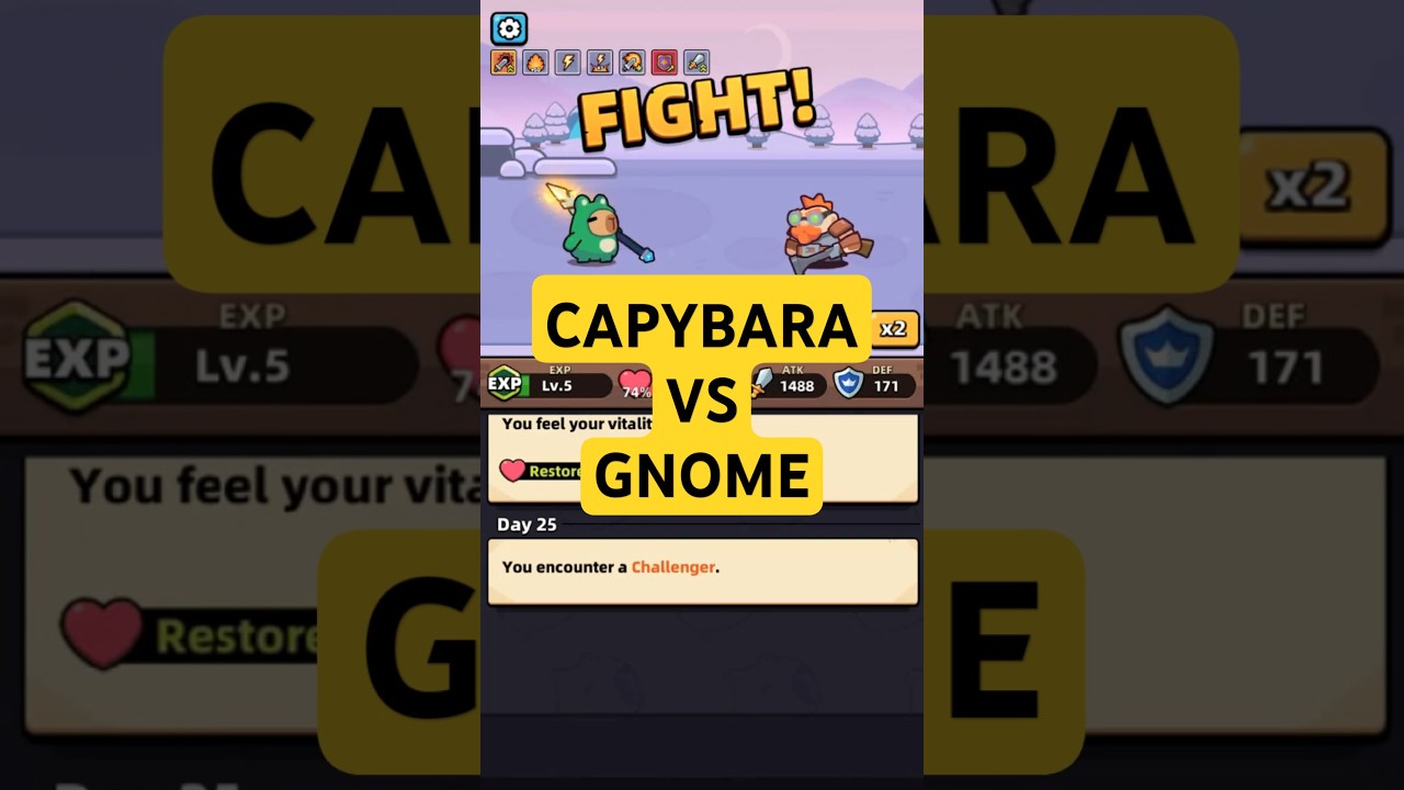 🆚 Capybara VS Gnome! Challenger Encounter in Capybara GO! (Android) 