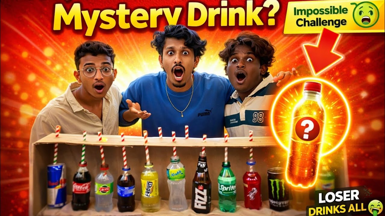 We Drank 12 Mystery Drinks🤔… One Made my brother Sick 🤢