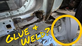 Repairing Rusted Out Cab Corners on my Ford Super Duty Pickup Truck, using Glue and Welding!