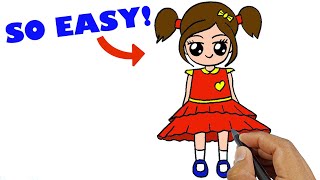 how to draw a cute girly easy draw so cute easy version easy drawings