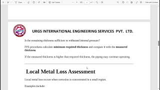 Fitness-For-Service (FFS) for Piping Systems | API 579 Overview