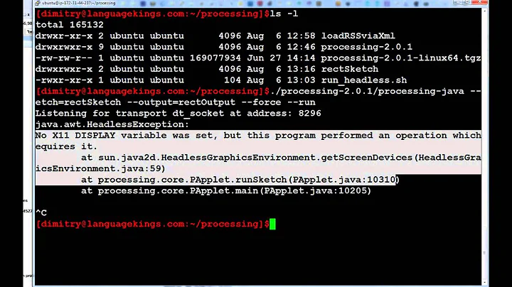 how to run Processing PDE sketches on Ubuntu headless linux machine