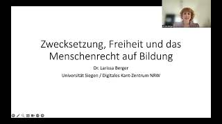 Larissa Berger: Zwecksetzung, Freiheit und das Menschenrecht auf Bildung