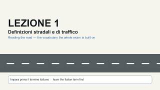 Patente B | Lesson 1 | Road Definitions | Bilingual Guide