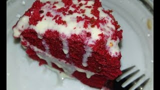 Red velvet cake in pressure cooker // recipe without oven