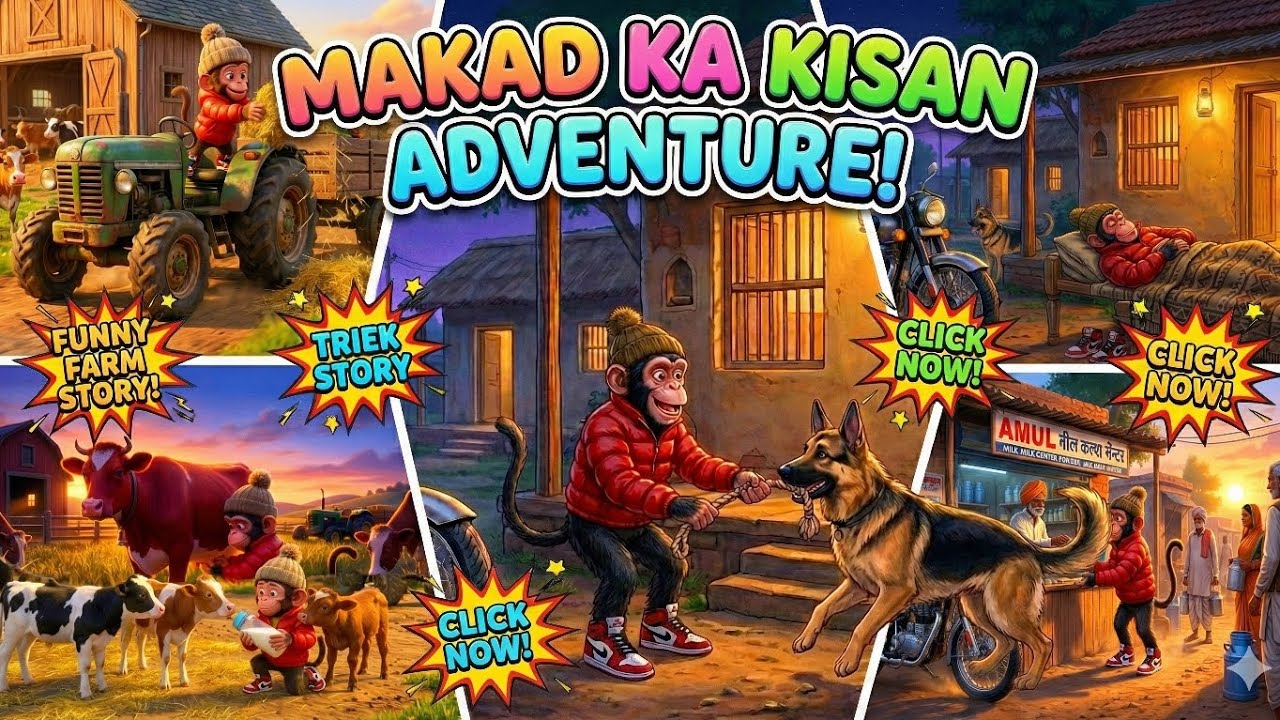 MAKAD ka Kishan Adventure || Kid Learning videos || Kid fanny video 
