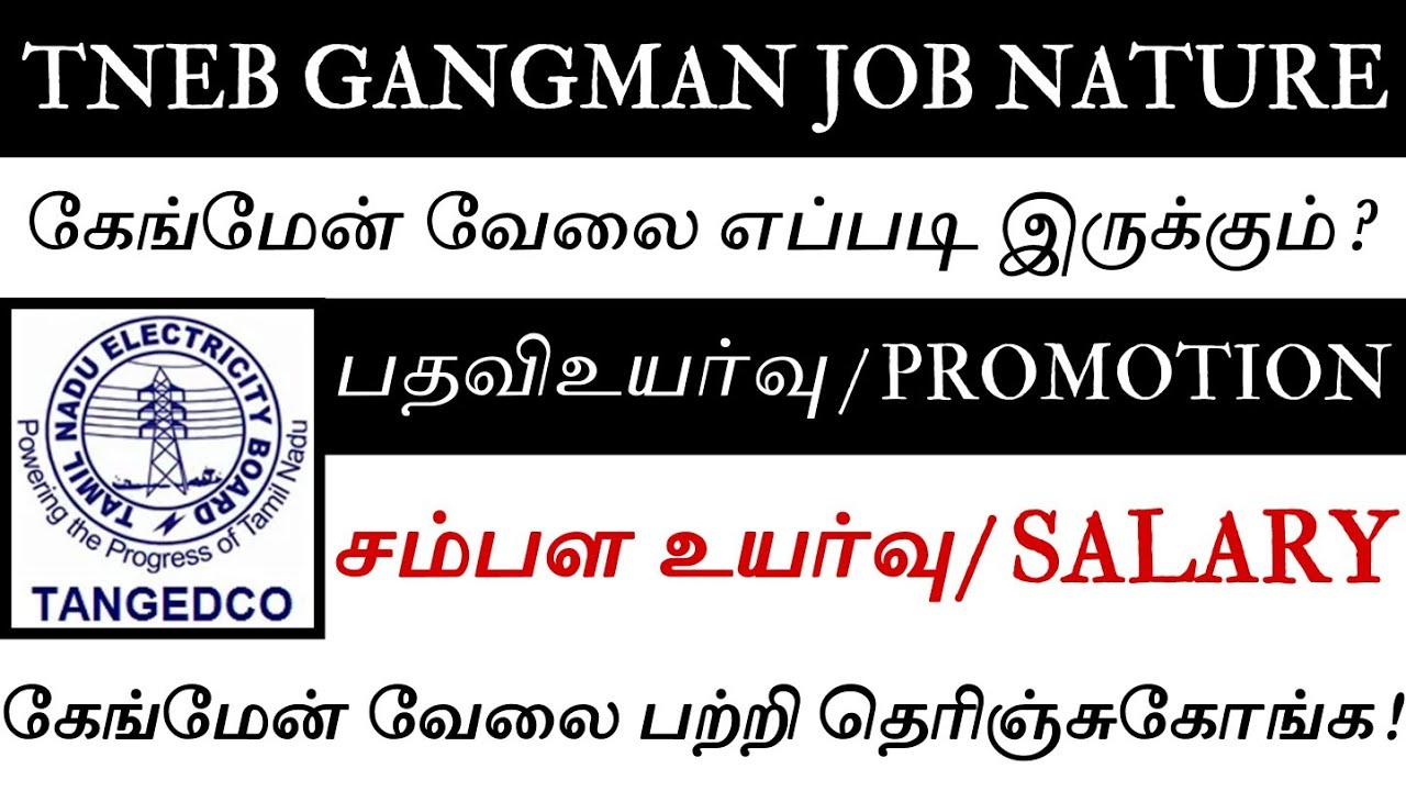 Tneb Gangman Job Nature | கேங்மேன் வேலை எப்படி இருக்கும் | Promotion | Salary | தவறாம பாருங்க