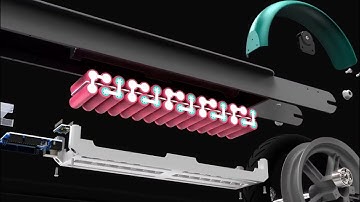 Electric scooter assembly rendered design 3D CGI animation