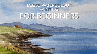 How To Paint A Beginners IRISH Landscape in Watercolour, Loose Watercolor Painting Techniques demo