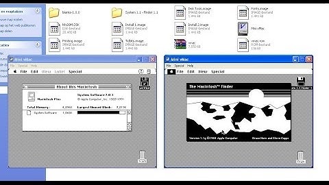 Apple Macintosh Plus. Mac OS System Software 7.0.1 op Mini vMac