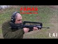 Famas f1  single burst and full auto at the shooting range with slow motion