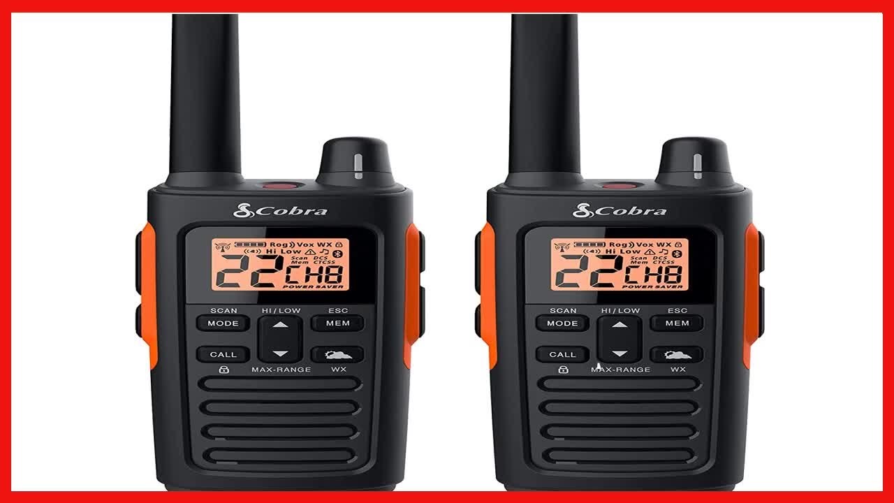 Cobra RX680 Waterproof Walkie Talkies Rechargeable, 60 Preset Channels ...