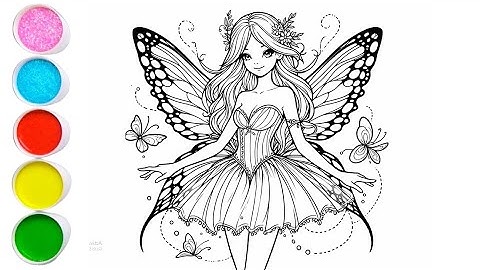 Cute Fairy Girl Drawing for kids, Painting & Coloring for kids, Toddlers | Let
