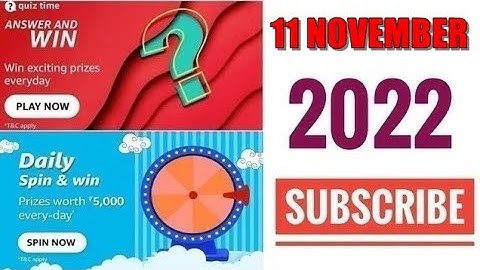 Amazon Quiz Answers Today | Amazon Quiz Today | 11 November 2022