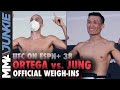 Brian Ortega shaves head, makes weight for Korean Zombie | UFC on ESPN+ 38 weigh-in highlight