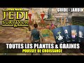 Star wars jedi survivor  toutes les plantes et graines emplacement guide pousse de croissance 