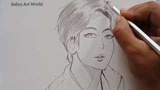 Bts V Taehung Drawing Sketch Drawing Step By Step For Beginners Bts Lover...