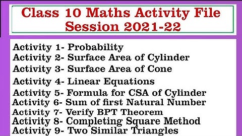 class 10 Maths Activity | mathematics best activity file | Math lab activity class 10