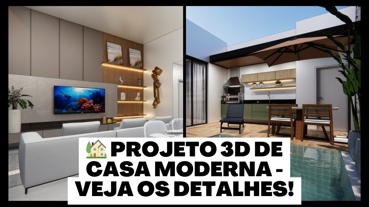 🏡 Projeto 3D de Casa Moderna - Veja os Detalhes! - YouTube